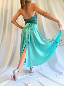 top in glitter and Orfea  light blue skirt set- 6871364eb9e0e