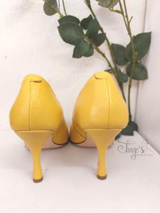 Décolleté Audrey yellow leather - Heels 8,5 cm