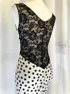 Angeles Polka Dot Dress Black and White