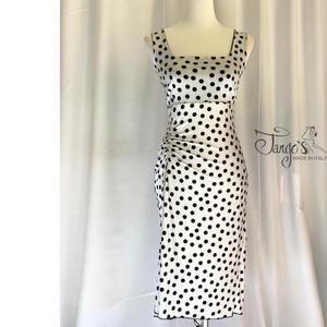 Angeles Polka Dot Dress Black and White