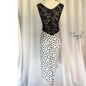 Angeles Polka Dot Dress Black and White