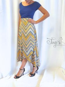 ONLY ONE AVAILABLE Set Orfea in geometric fabric with Baddy blue top