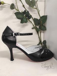 Scarpa Laura pelle e vernice nera - Tacco 8,5cm