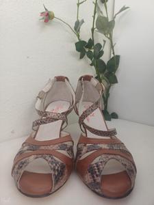 Scarpa Laura pitonata e marrone