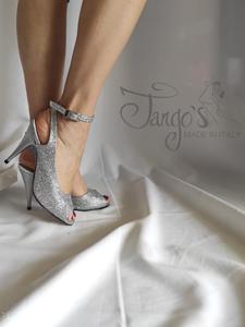 Scarpa Mare glitter argento - Tacco 9,5 cm