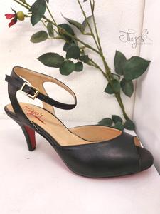 Shoes Dafne black leather - Heels 6,5cm