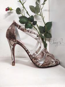 La Plata brown python phoes - Heel 10.5 cm