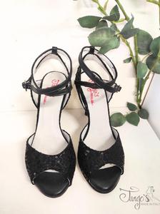 Shoes Marina black with paillettes - Heels 10,5cm