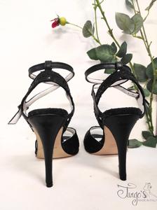 Shoes Marina black with paillettes - Heels 10,5cm