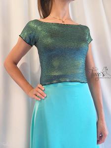 Top Annalisa in azzurro acquamarina
