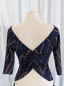 Top Annalisa lurex fantasia geometrica