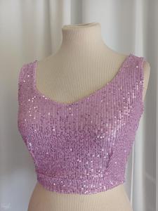 Top Giusy con nodo posteriore paillettes