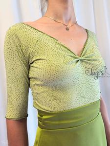 Top Annalisa in verde glitter