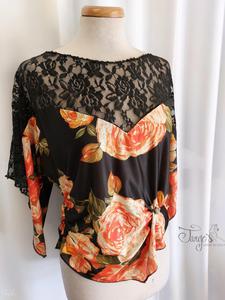 Top Oda lace and orange flower