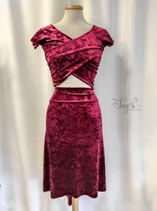 Gonna Esme velluto borgogna