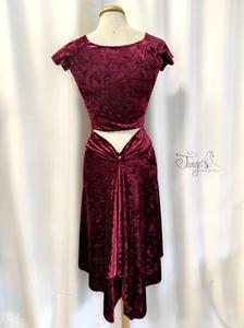 Esme burgundy velvet skirt